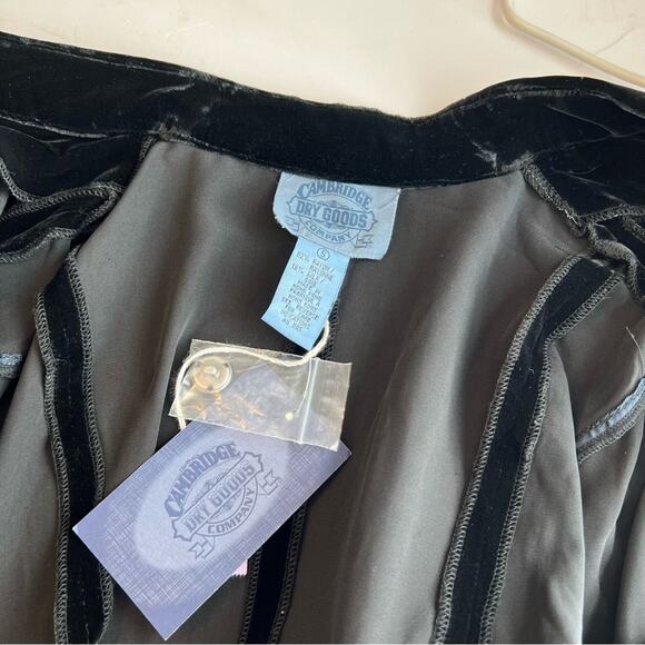 Vintage 90's Steampunk Cambridge Dry Goods Co. Black Velvet Jacket Blazer NWT - Picture 7 of 8